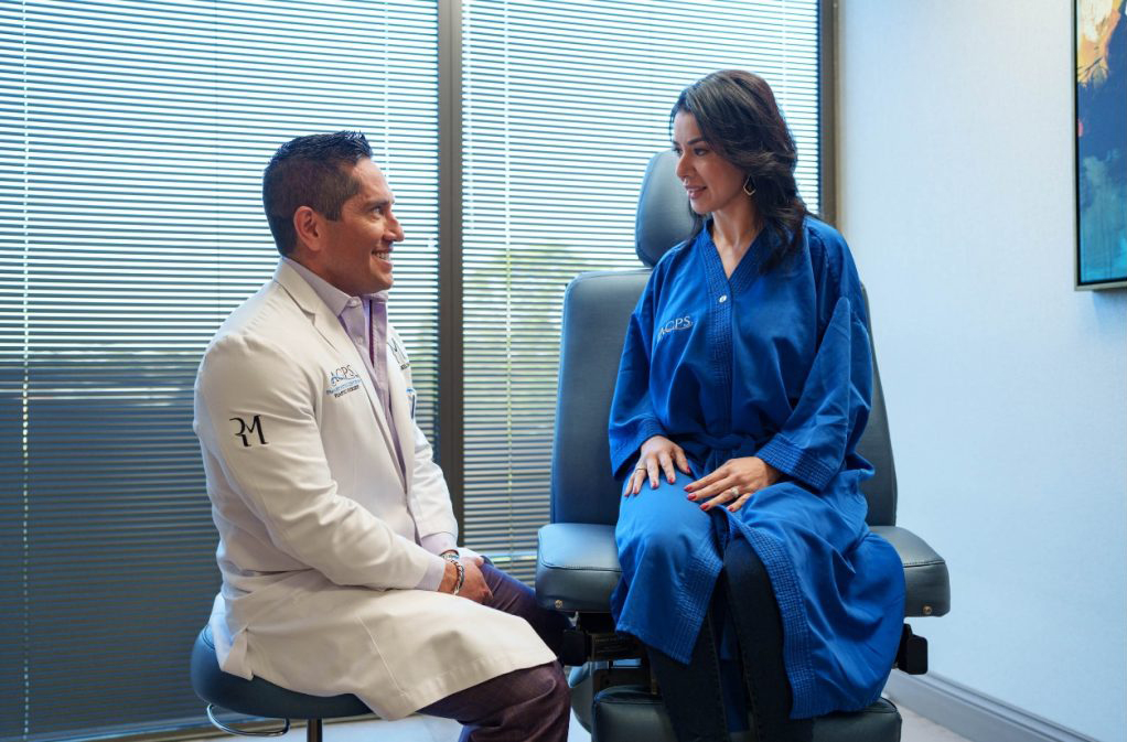 Dr. Morales talking with comfortable patient