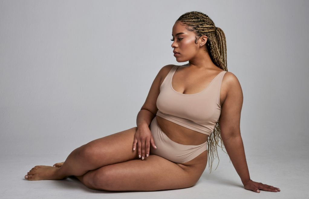 Beautiful woman laying gracefully